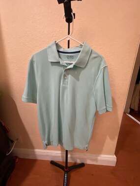 Croft & Barrow Men's Easy Care Polo Shirt Light Blue Size M